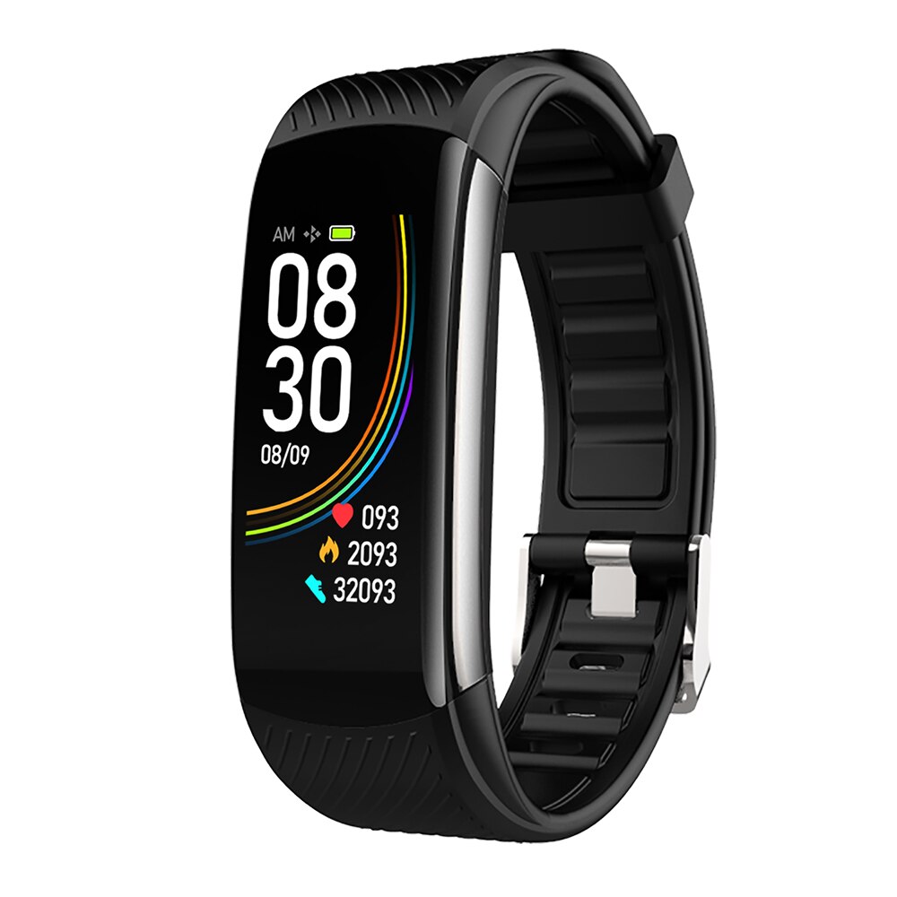 Neuestes smartes armband mit körpertemperaturmessung, blutdruck- und blutsauerstoffüberwachung  ip67 schrittzähler: Schwarz