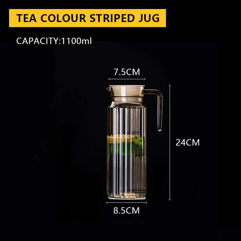0.5-1.1l klar karaff för juicekanna plast vattenkanna kall mjölk kaffe vin dryck iskanna / vattenkokare med lock / handtag: 1.1l kanna  ys304- a