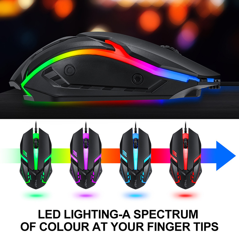 4 In 1 Gaming Keyboard Mouse Headset Set Mechanical Feeling Game 104 Keys Wire Keyboards Mice Pad Headphone Combos for PC Gamer