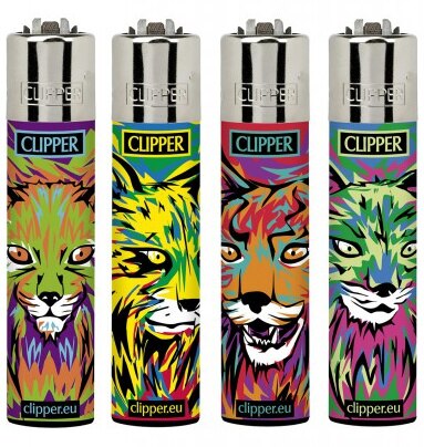 Clipper Coleciones Animales, Elige la Colecion de 4 Mecheros: 4 x Lynx