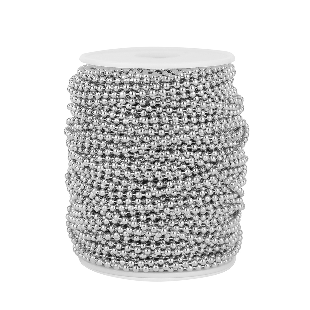 Perles en acier inoxydable de 1 mètre, chaînes à billes de 1.5mm/2mm/2.5mm/3mm pour porte-clés, fabrication de bijoux, résultats de bracelets et de colliers à faire soi-même