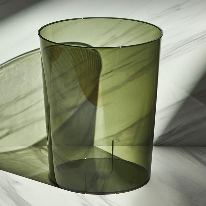 Light Luxury Transparent Trash Can Large Capacity Dustbin Garbage Bucket for Bathroom Kitchen Office Waste Paper Storage Organiz