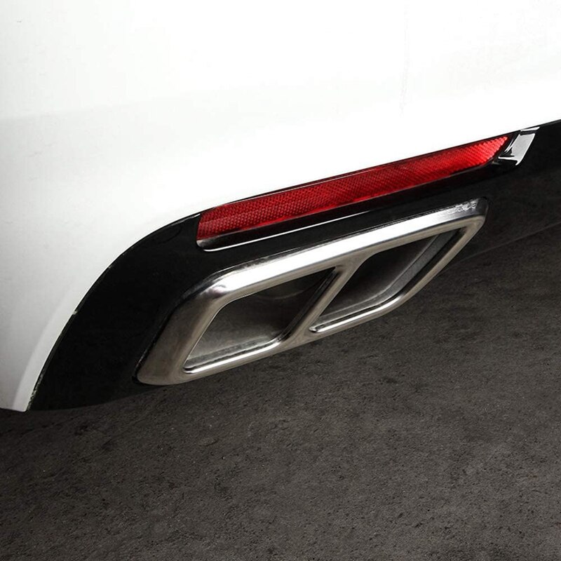 Rvs Achter Uitlaat End Tip Pijp Outlet Cover Frame Decor 2 Stuks Voor Cadillac