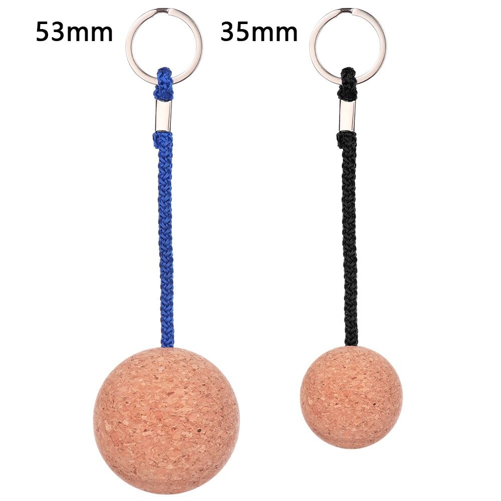 53Mm/35Mm Kurk Bal Sleutelhanger Drijvende Boei Sleutelhanger Houder Voor Water Sport Strand Reizen Vissen Duiken roeiboten