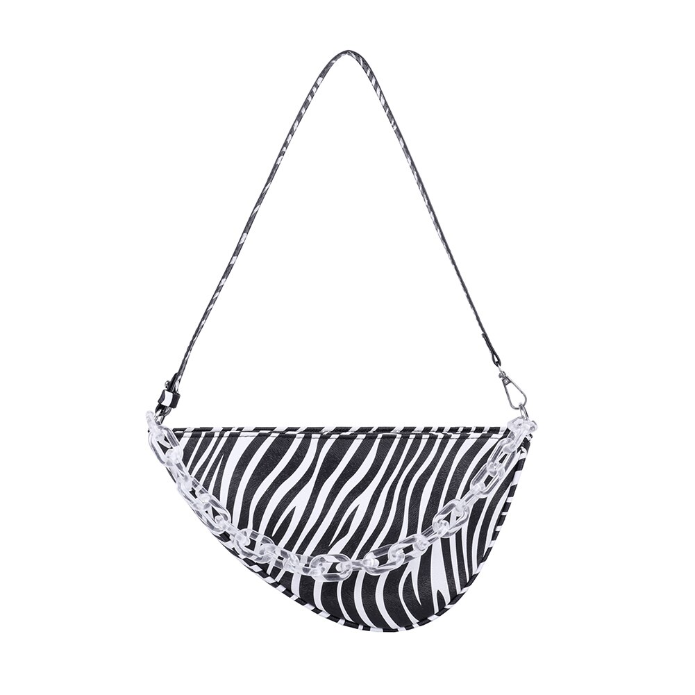 Bolsa de ombro feminina portátil bolsas de viagem teste padrão animal bolsa de couro moda requintado sacola de compras: Zebra pattern