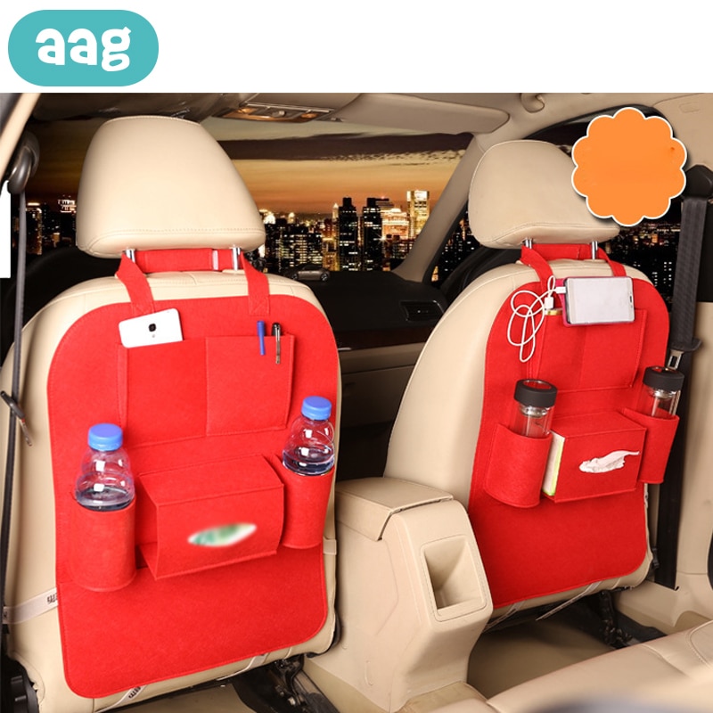 Aag filt baby bil bagsæde opbevaring arrangør hængetaske ensfarvet barn børn rejse bordbakke børn bil opbevaringspose holder
