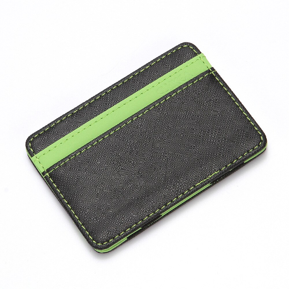 Magic Portemonnee Mannen/Vrouwen Sport Draagbare Creatieve Portemonnee Kruis Patroon Kleur Card Case Kaart Pakket Dubbelzijdig Vouwen: green