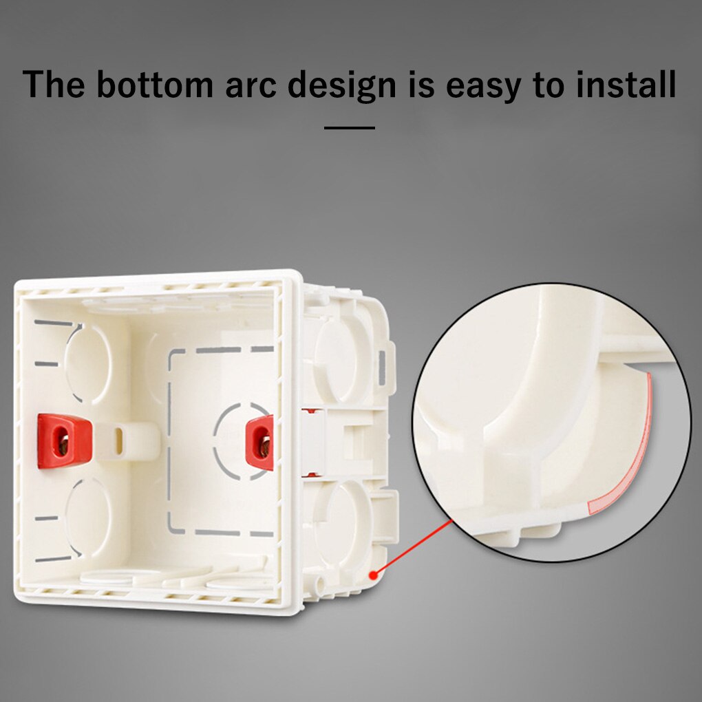 1PC Internal Socket Case Home Office Wiring Socket Box PVC Flame Retardant Wall Mounted Socket Box