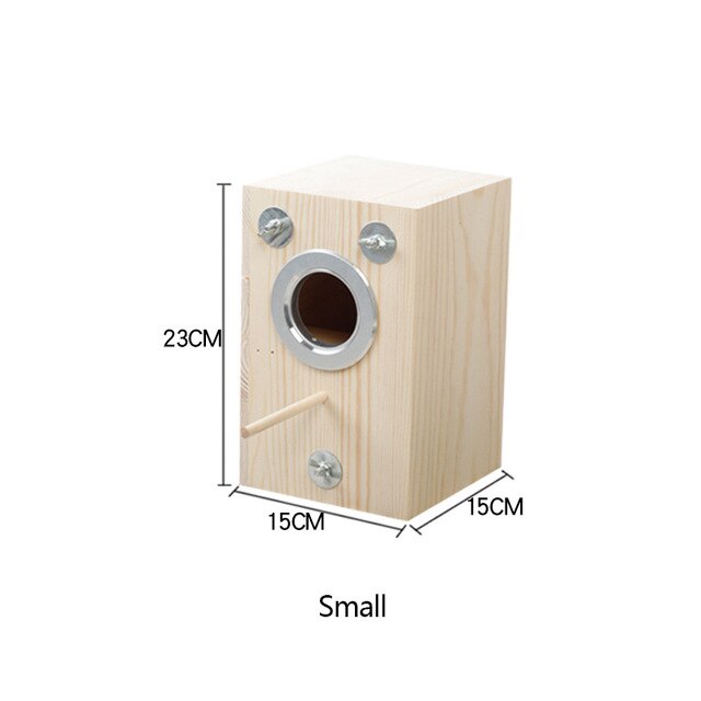 Bird Parrot Breeding Wooden Square Box Household Bird Supplies Simple Bird Cage Hatching Wooden Box With Window: Small breeding box