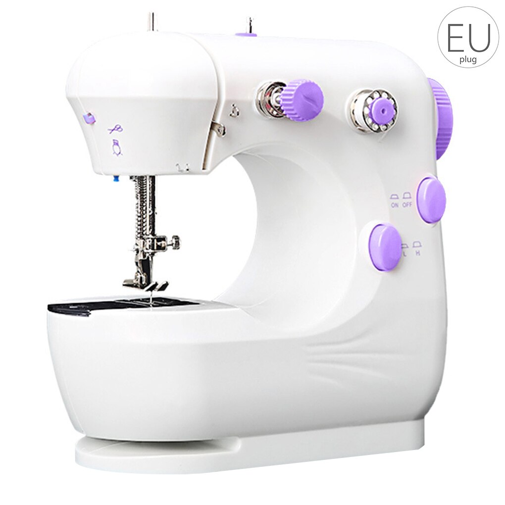 Mini Electric Sewing Machine Portable Household Sewing Machine Beginner Tailors Crafting Mending Machine EU Plug/US Plug: 03