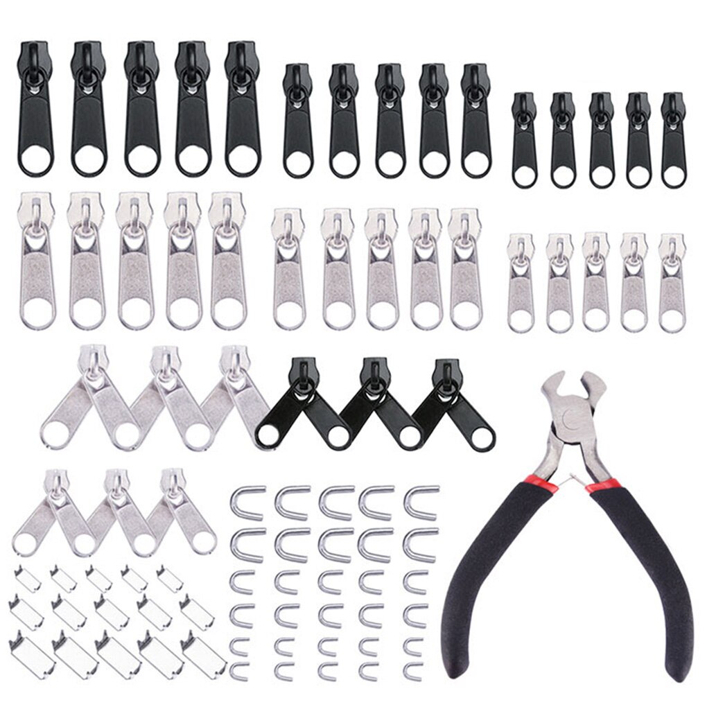 Zipper Repair Kit Slider Rescue Universal Zippers Clothes Bag Tent Fix Plier Sewing Tool Universal Instant Fix Slider 84/194pcs: NO.3