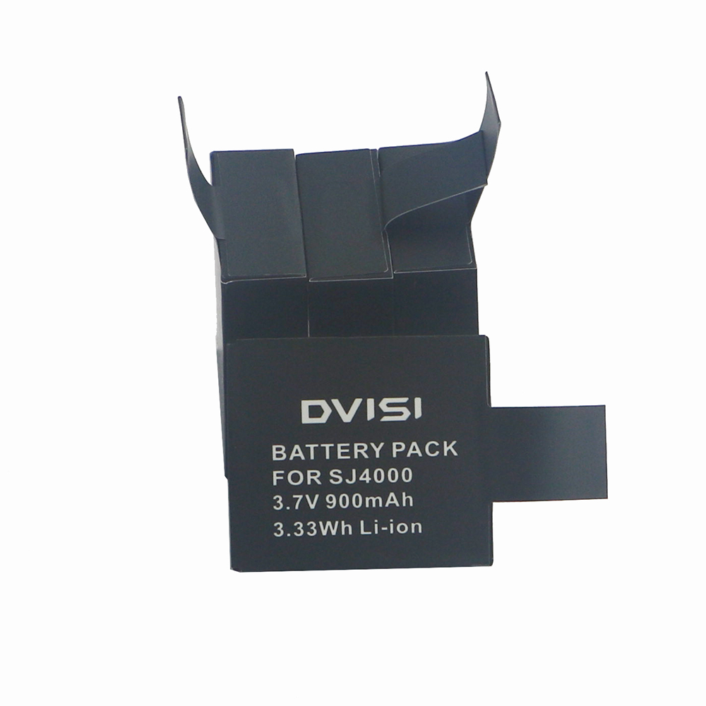 Dvisi 2 stk 3.7v 900 mah oppladbart li-ion batteri + oppbevaringsboks til  sj4000 wifi  sj5000 wifi  m10 sj5000x elite handling kamera