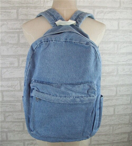 Jungen Mädchen unisex Jahrgang Gewaschen Denim Jean Schule Tasche Reise Passenden Rucksack: Stil 2