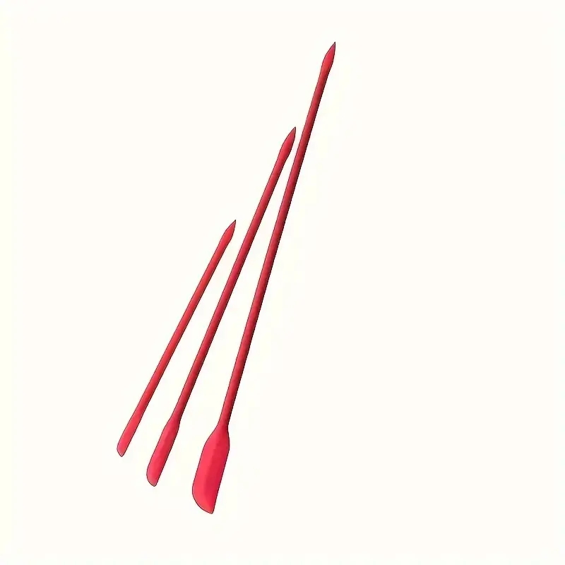 3-delige mini-siliconen spatelset - hittebestendig, meerdere maten voor pot, flessen en keuken - perfect voor koken, bakken en make-uptoepassingen: Rood