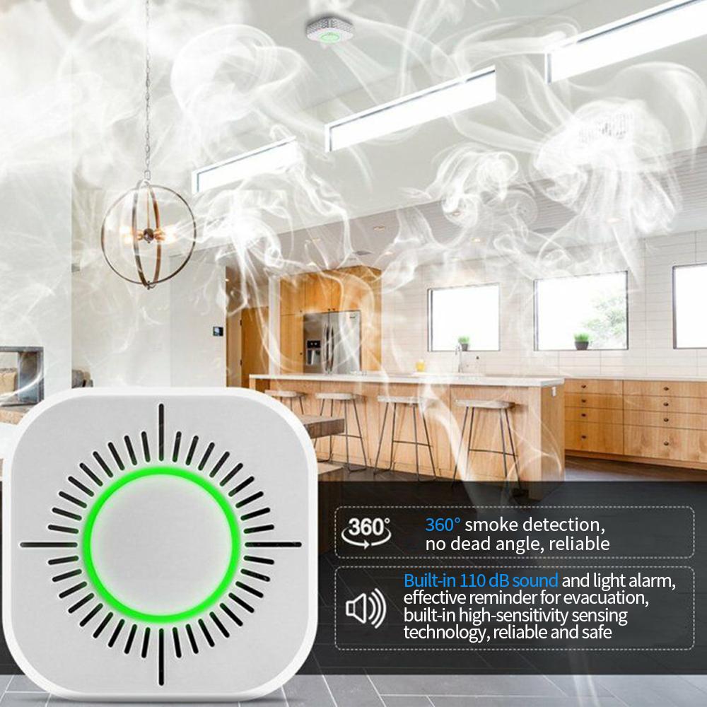 Wireless Smoke Sensor Detector 433mhz Fire Alarm System Security works with Wifi Google/Smart Home Alexa