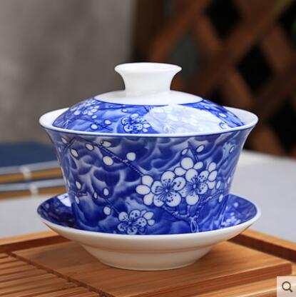 240ml céramique porcelaine Gaiwan de bonne augure longévité bol à thé avec couvercle soucoupe Kit pour de mariage bureau théière bouilloire: 09