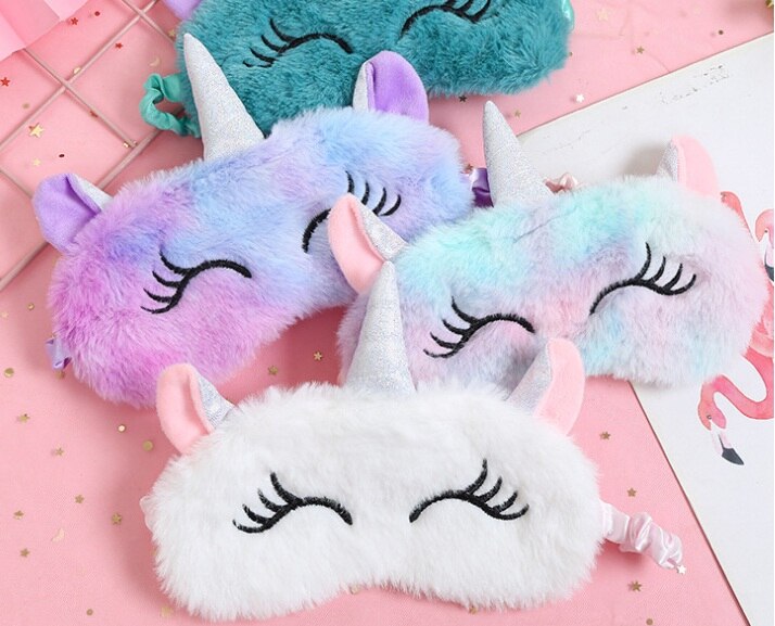 3D Eenhoorn Oogmasker Cartoon Verscheidenheid Slaapmasker Slaapmasker Ontspannen Maskplush Eye Shade Cover Geschikt Voor Reizen Home Party