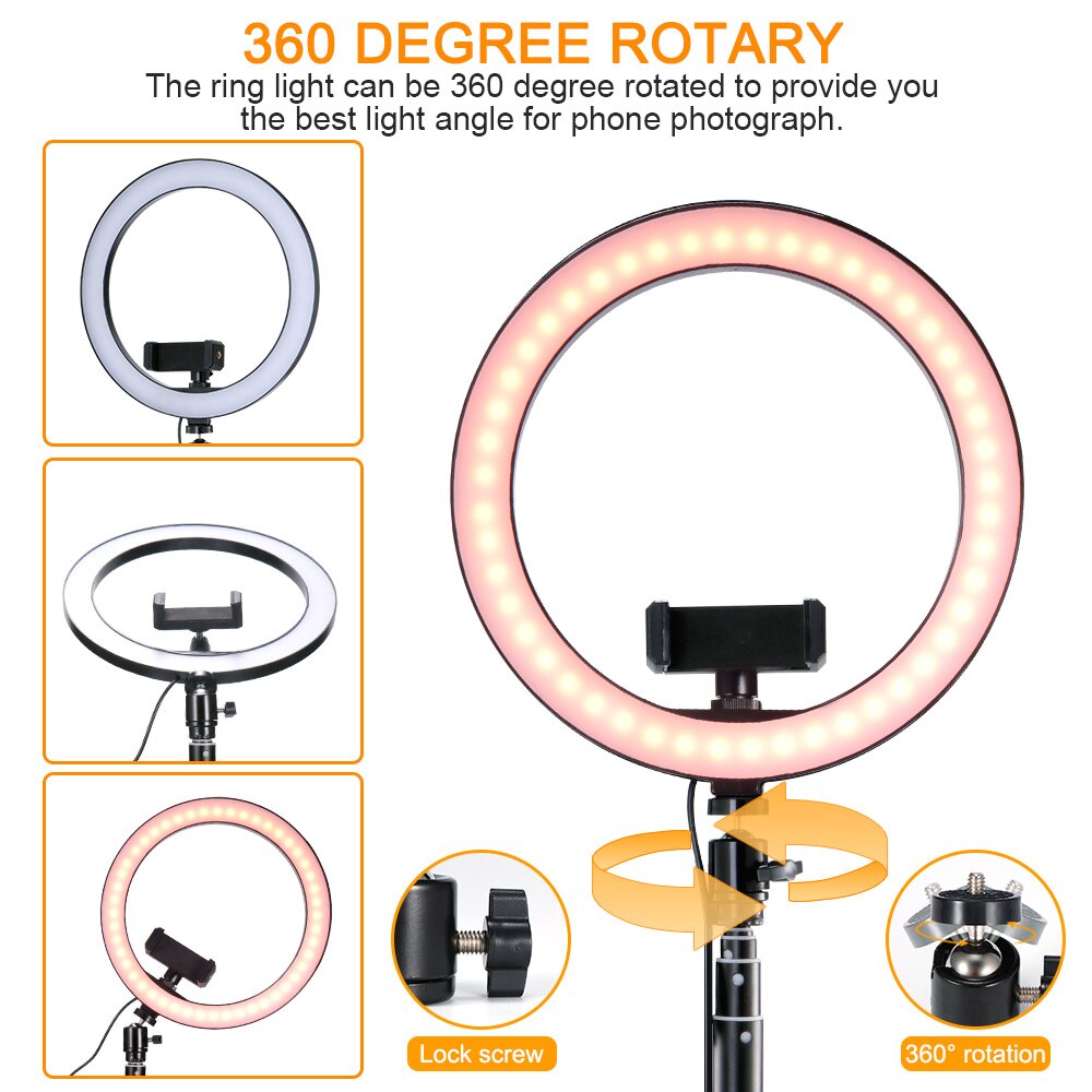 Ring Fill Light Telescopic Tripod And Phone Clip Selfie Ring Tripod Remote Controlling Ring Fill Lamp for Makeup Live Studio