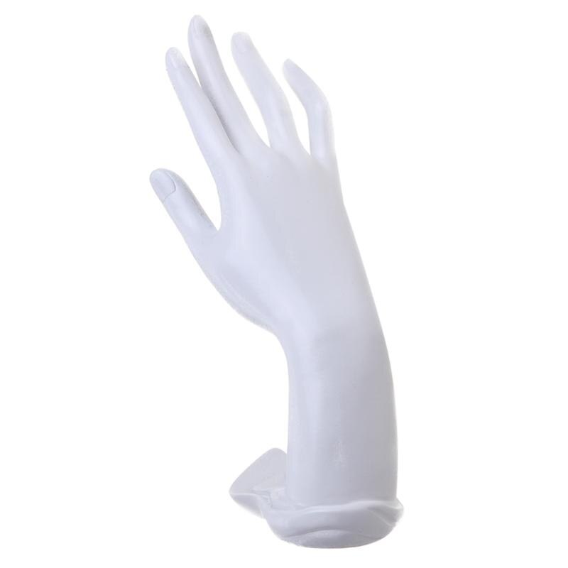 Mannequin Graceful Display Hand Vinger Sieraden Ketting Ring Armband Holder Lady Hand Vormige Zwart Sieraden Display Standhouder: WHITE