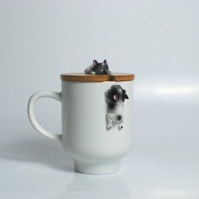 kreative Karikatur 3D Korgi Französisch Bulldogge Keramik Tassen niedlich Große Kapazität Hund Tassen Schüler Paar Becher Für Freund tasse: F3---400ML