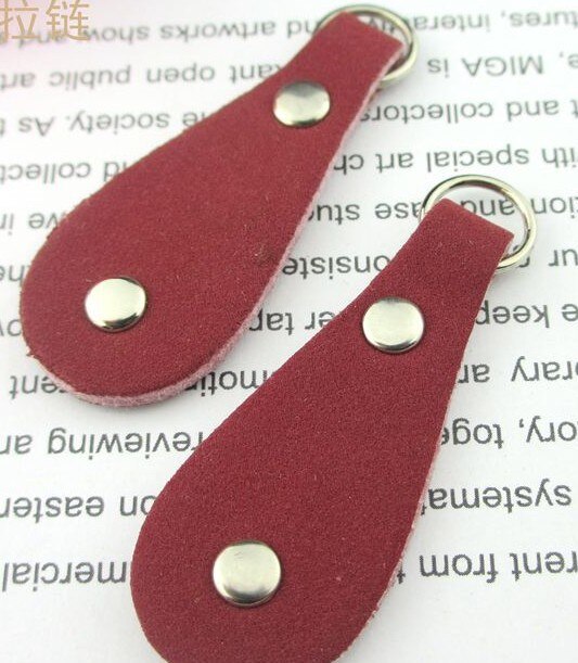 Tirette en cuir rouge rond 25 pièces | Extracteur de Zip * fermeture éclair * fermeture éclair * fermeture éclair de remplacement,
