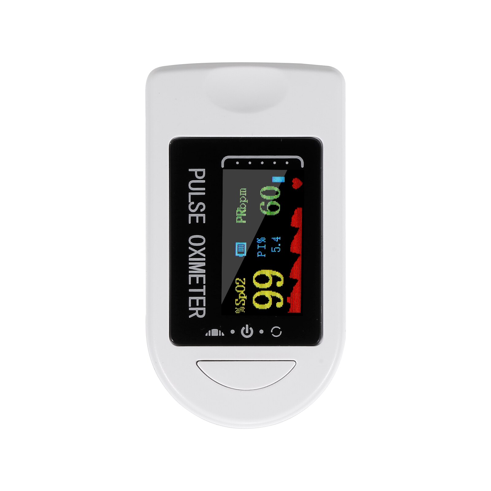 Digitale vingertop pulsoximeter met oled-display, bloedzuurstofsensor, mini- spo2- monitor en polsslagmeter.: Type 1- wit