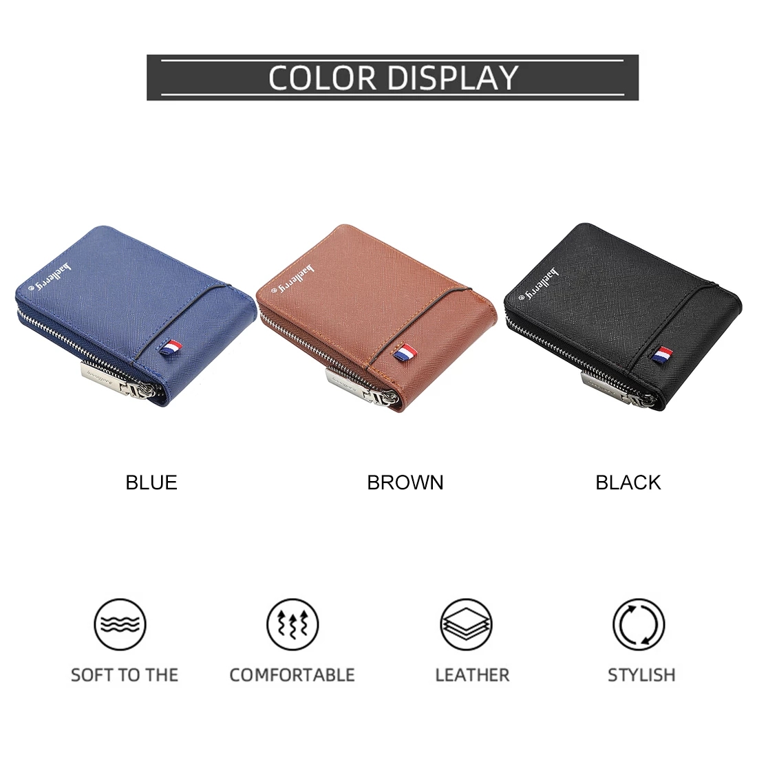 Wallet Men's Short Small Multifunctional Hand Card Holder PU Business Zipper Purse High Casual