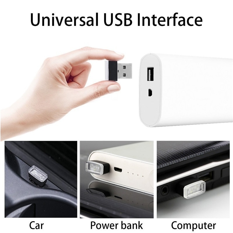 CTRICALVER Lot De 5 Lumières USB Vertes - Mini LED Pour Voiture, PC, Power Bank | Ambiance 2x1.5x0.8cm