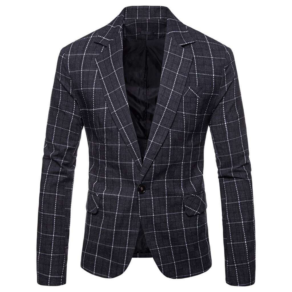 Mens Checkered Suit Custom Made Men Suit Jackets Tailored Casual Men Suits Blazer Loose Male Suits Casual Blazers Men