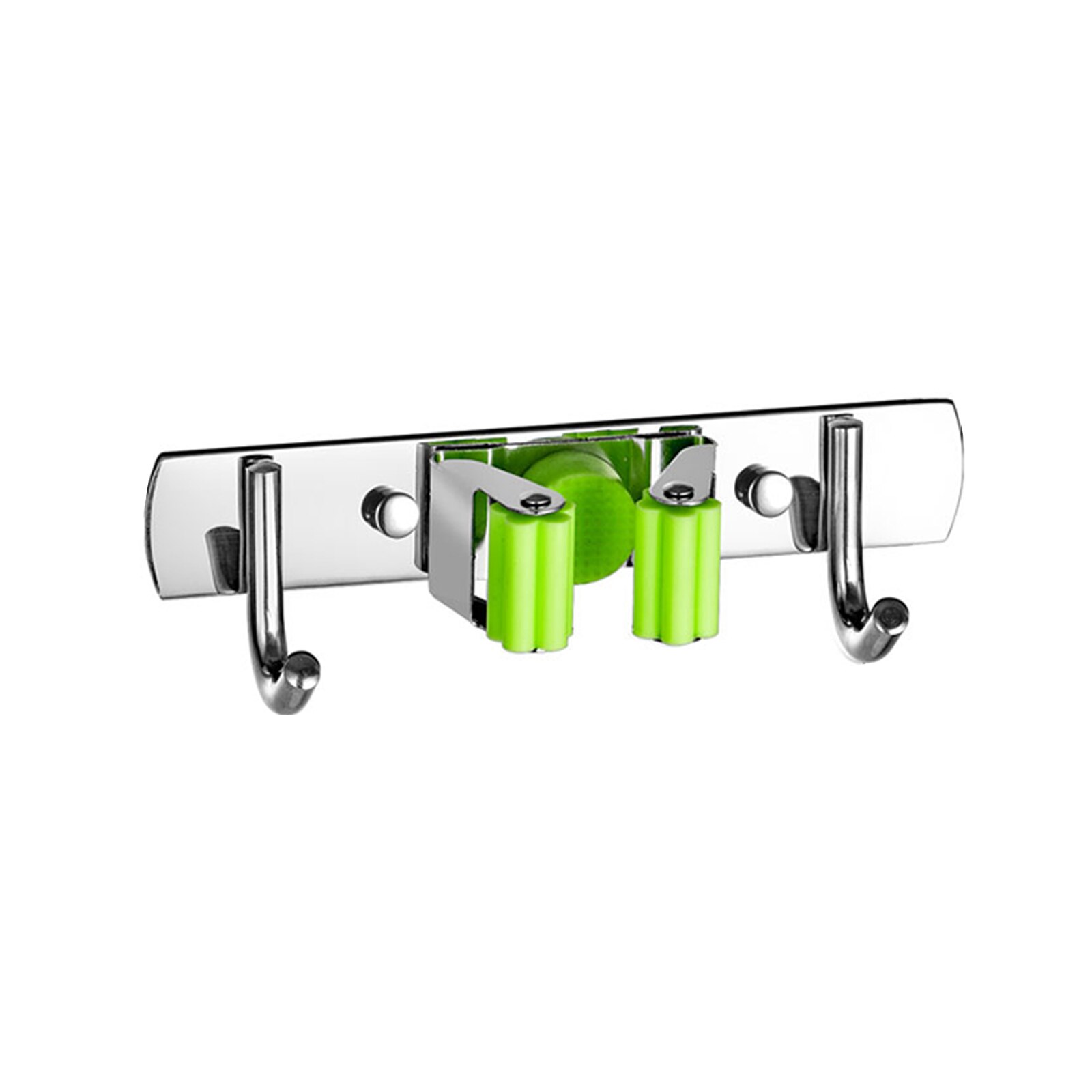 Bezem Houder Zware Praktische Clip Mop Organizer Wall Mount Haak Roestvrij Staal Opslag Ruimtebesparend Hanger Multifunctionele: green 2