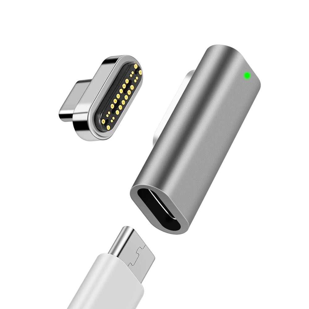Magnetisk usb c adapter 9 ben 20 ben 24 ben type c stik usb  pd 100w hurtig opladning 10 gbp/s data for mere type c enhed