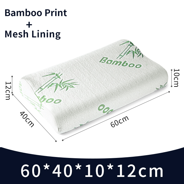 Purenlatex 60 x 40 ren naturlig latex thailand pude nakke rygrad ortopædiske puder beskytter nakkehvirvelen til søvnkontur: Bambus print
