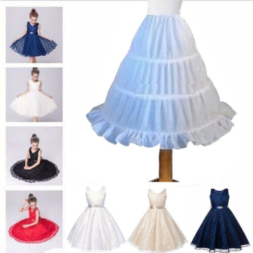 Emmababy Bridal Flower Girl Kids Crinoline Petticoat Underskirt Slips Children Skirt Long