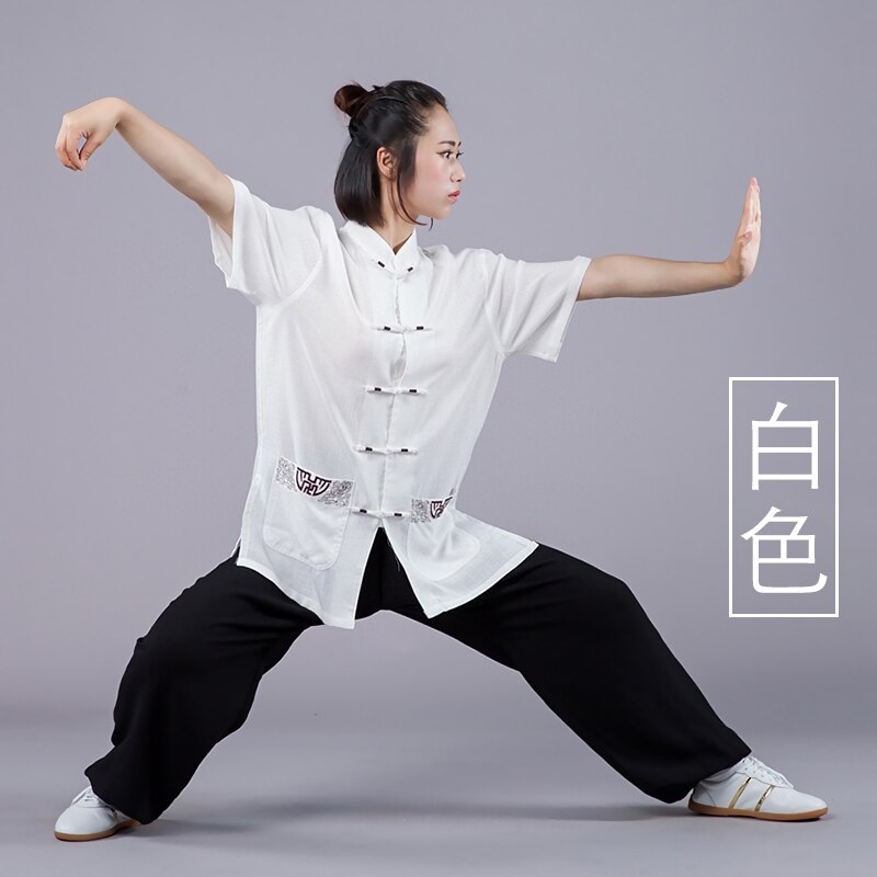 männer frauen tai chi shaolin wushu taiji oben Abschläge chinesische kung fu charakter holz Attrappe baumwolle wushu oben kleidung: Farbe1 oben nur / XL