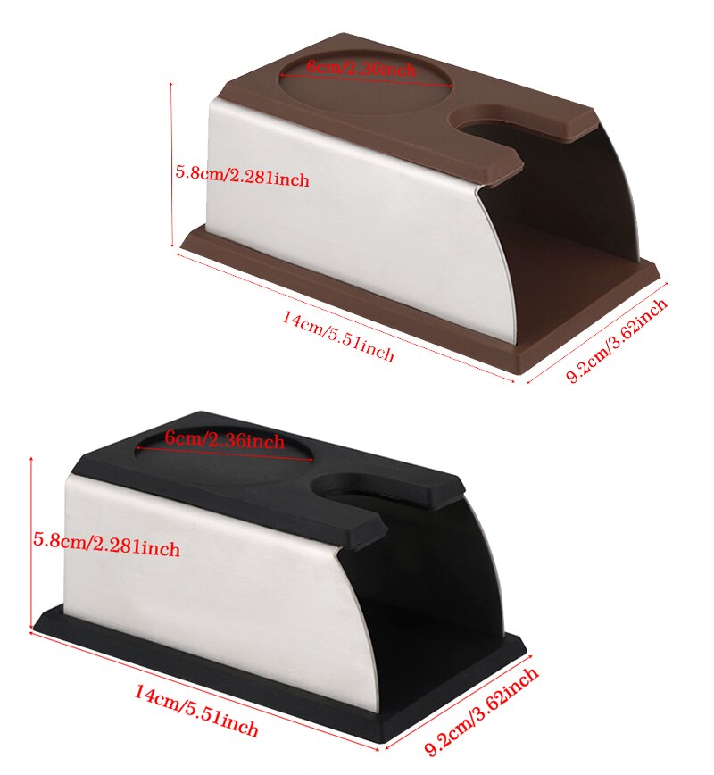 Stainless Steel Silicone Espresso Coffee Tamper Stand Barista Tool Tamping Holder Rack Shelf Coffee Machine Tool