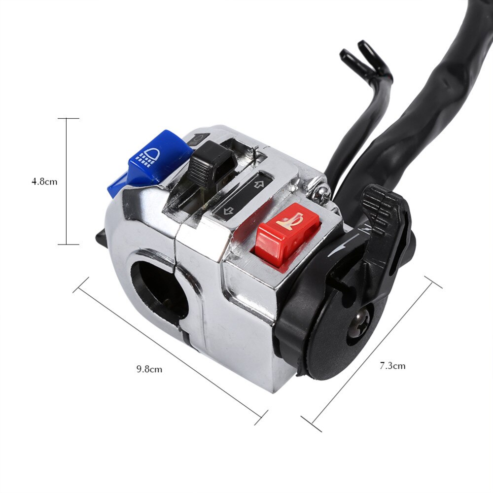 1 par 7/8 " 22mm aluminium motorcykelomkopplare signalhornsknapp blinkers elektrisk dimljusljus start styrets kontrollomkopplare