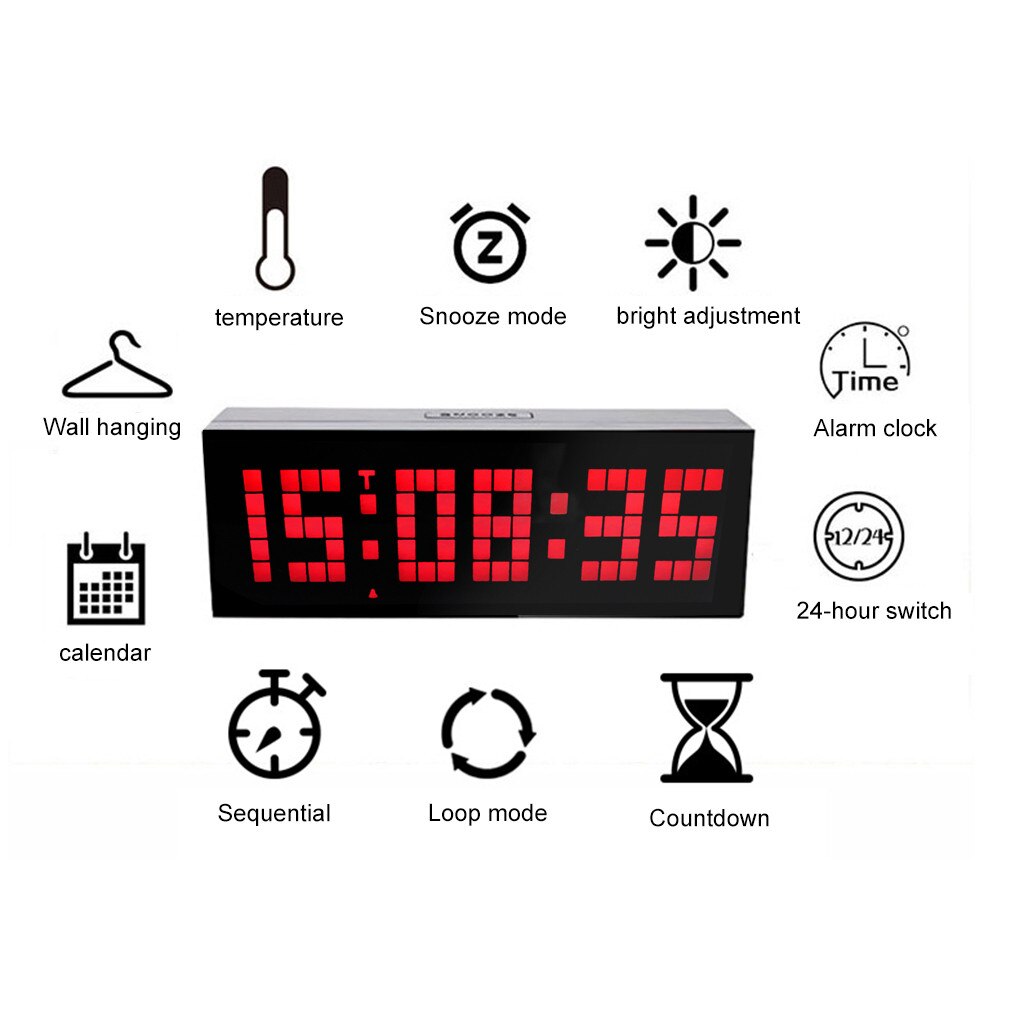 New Digital Orologi LCD Elettronica di Controllo Remoto Luminoso Orologi Da Tavolo Supporto Orologio Da Parete Casa Orologio Timer 6-bit 5 Segmento HA CONDOTTO L'orologio
