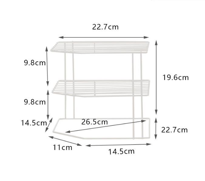 Bad Küche Lagerung Rack Tassen Gerichte Gewürz Glas Gewürz Flasche Finishing Lagerung Rack 3-Tier-Desktop-Metall Halter Rack: White