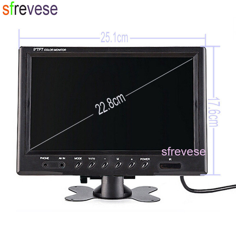 9" TFT LCD Rear View Monitor + Waterproof 4Pin 18 LED Reversing Parking Backup Camera Kit Free 20M cable for Bus Truck Motorhome