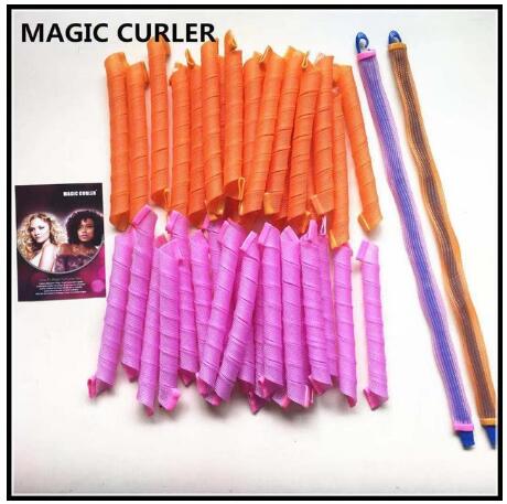 Bricolage 55cm Long bigoudis 40 pièces/ensemble rouleau magique bigoudi magique bigoudis spirale boucles Kit de coiffure: 40pcs 55cm 01