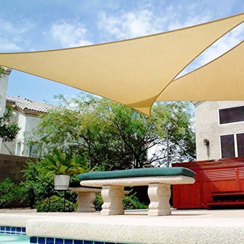 Triangle ombre voile Anti-UV soleil abri étanche tente bâche Portable en plein air Camping pique-nique tissu auvent auvent abris