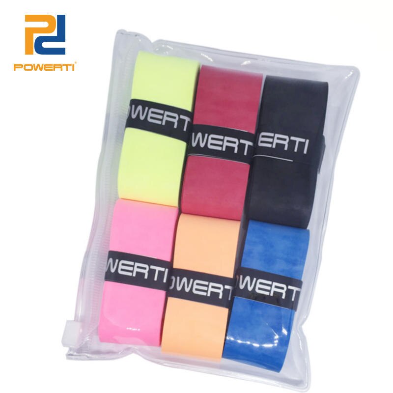 Powerti 6 Stks/partij 0.75Mm Frosted Droog Tennis Overgrips Racket Grips Zweet Flexibele Wearable Grip Voor Badminton En Tennis Racket