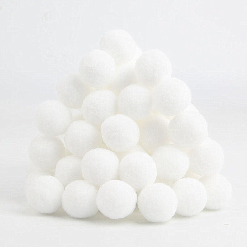 Pompones blancos de 8mm-30mm bolas de Pompones para DIY decoración del jardín del hogar del Partido de la boda ropa de costura niños manualidad de juguete suministros 20g: 25mm 20g 36pcs