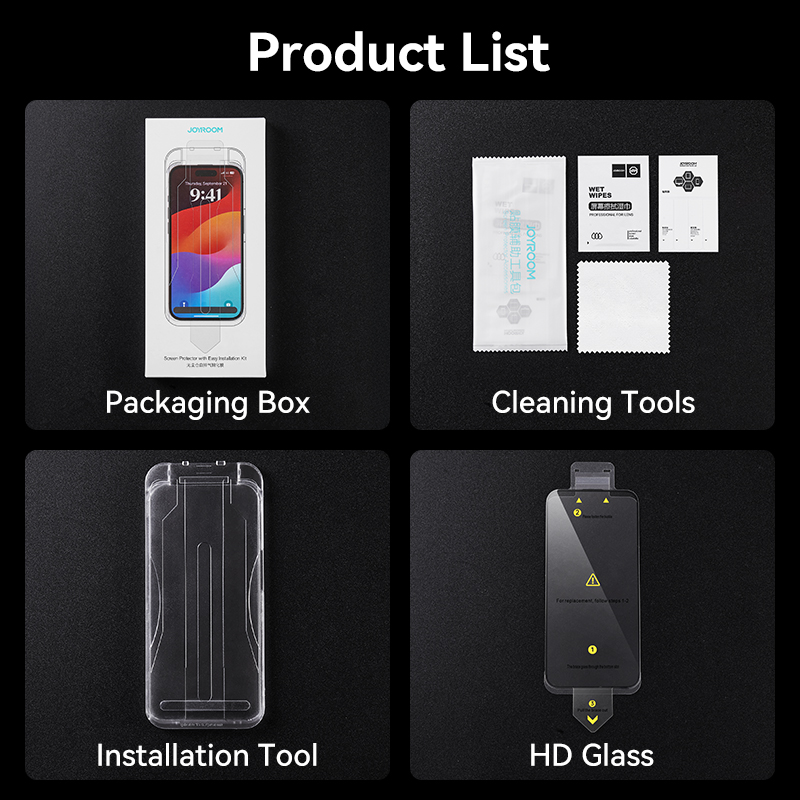 Joyroom 3/2/1pcs HD Gehard Glas Voor iPhone 15 Pro Max Screen Protector Quick Installeren glas Voor iPhone 15 14 13 12 Pro Max