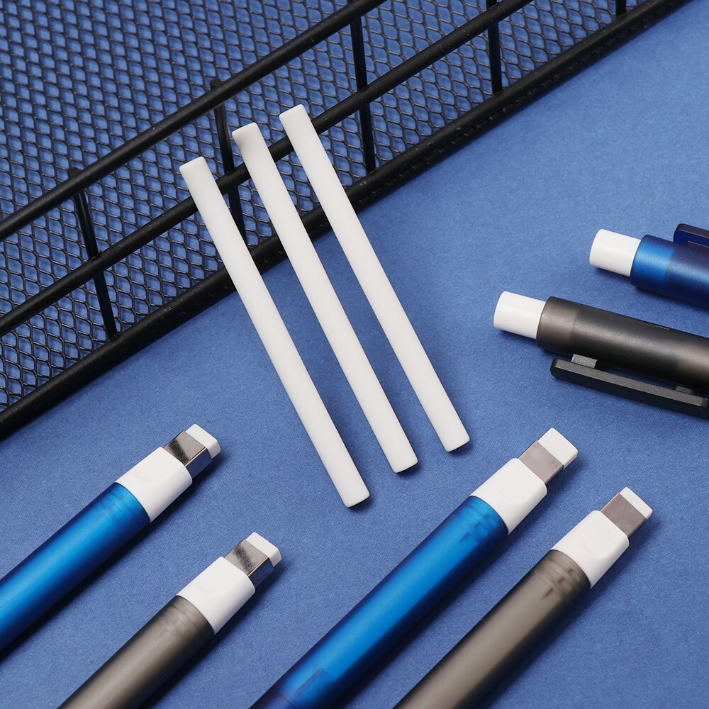 Drawing Eraser Pen-shaped Push Erasers Set Automatic Telescopic Rubbers Refill Stationery School Supplies Learning Rubbers