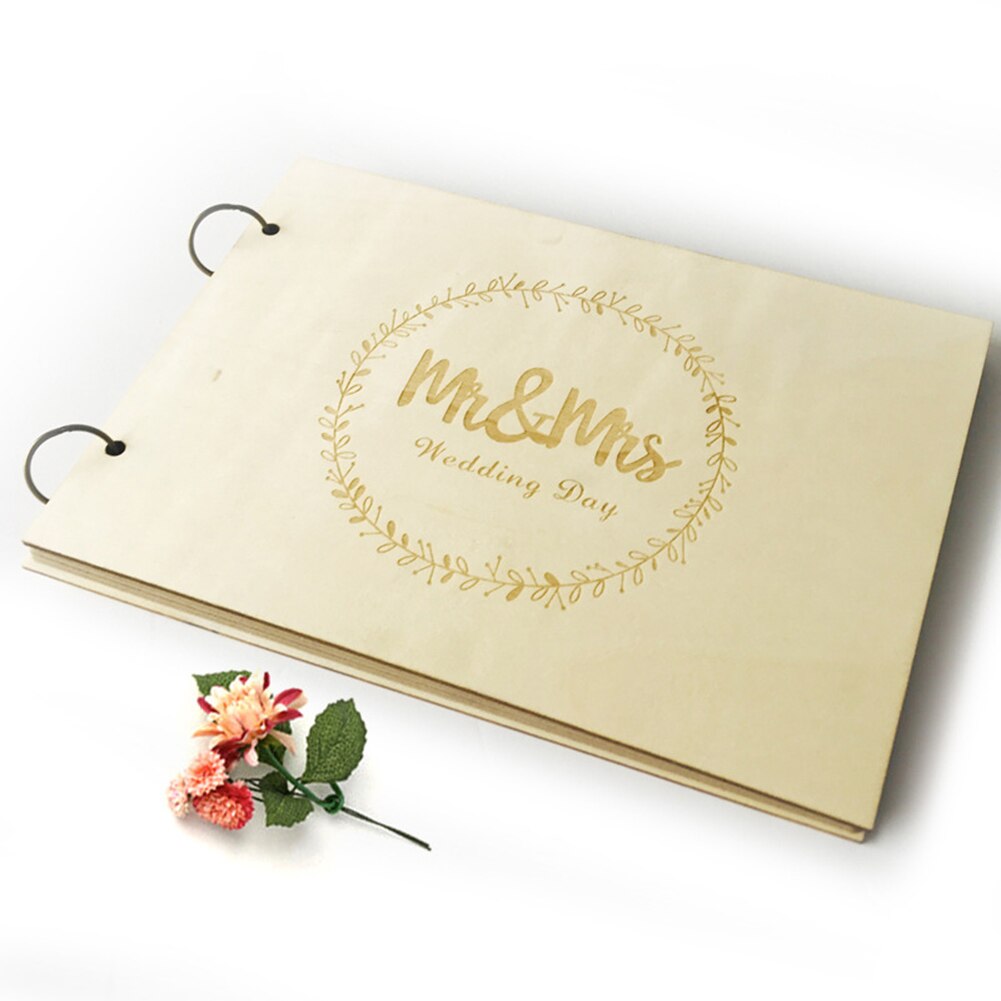 (40 sidor) träkrans mr. och mrs. mrmrs fotoram gör det själv bröllop gästskylt i detta bröllopssignaturhäfte