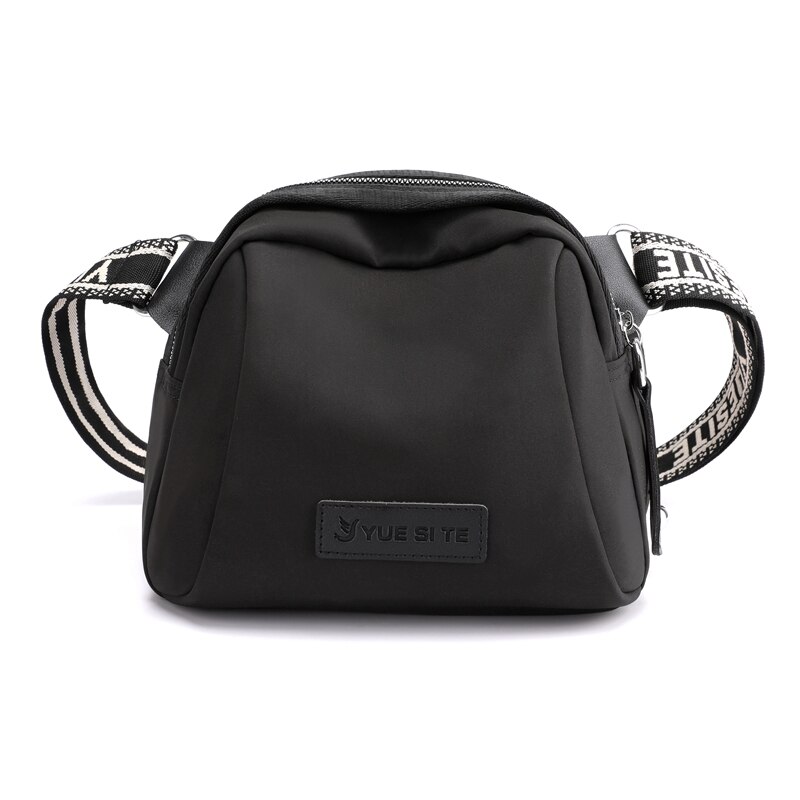 Vrouwen Schoudertassen Eenvoudige Rits Kleine Nylon Messenger Tassen Handtassen Vrouwtjes Crossbody Shopper Bag Tote: Black