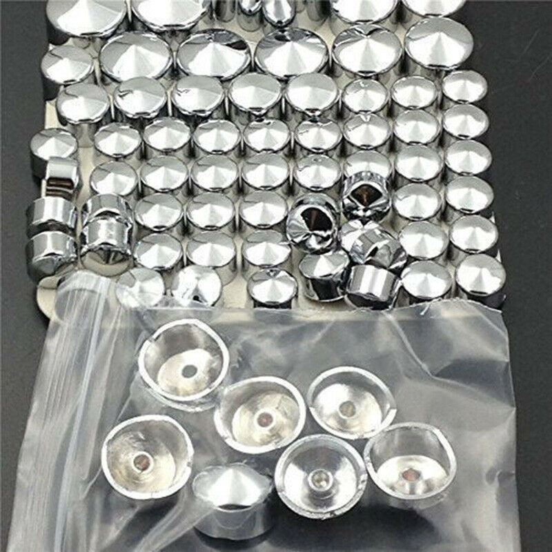 87x Chrome Bolt Toppers Cover Cap Kit For Ha/rley Davi/d/son Softail Twin Cam 84-06 Wheel Nut Screw Bolt Protection Covers Caps
