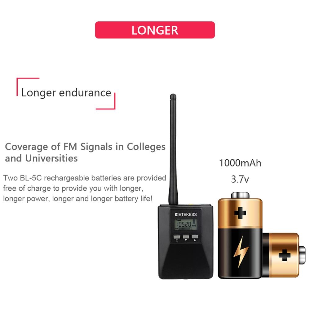 Retekess TR506 FM Transmitter Portable For Church Tour Guiding Simultaneous Translation Meeting Interpretation