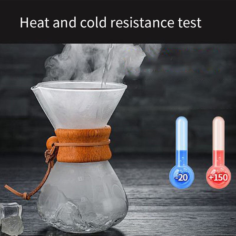 High-Temperature Resistant Glass Coffee Maker Coffee Pot Espresso Coffee Machine with stainless Steel 400ml Glass Coffee Pot